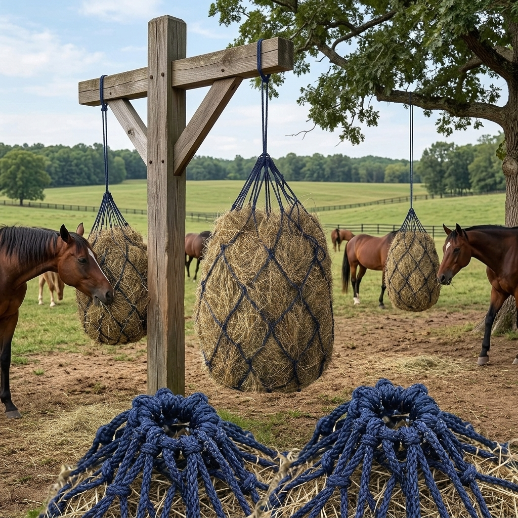 Slow-Feed Hay Net Small Holes, 94cm, Soft Braided PE