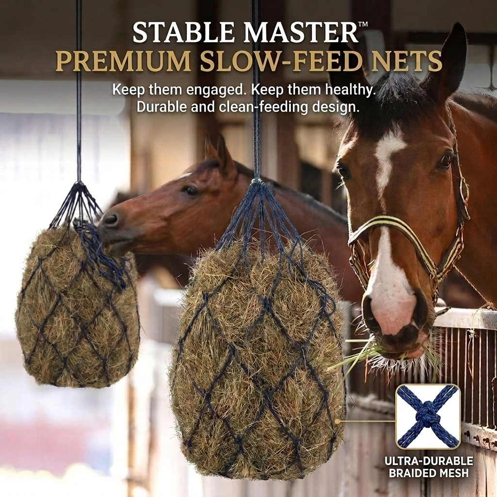 Slow-Feed Hay Net Small Holes, 94cm, Soft Braided PE