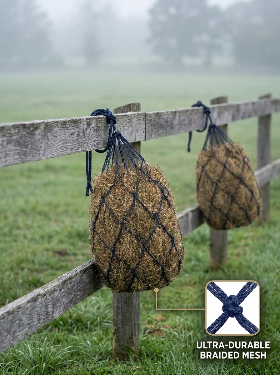 Slow-Feed Hay Net Small Holes, 94cm, Soft Braided PE